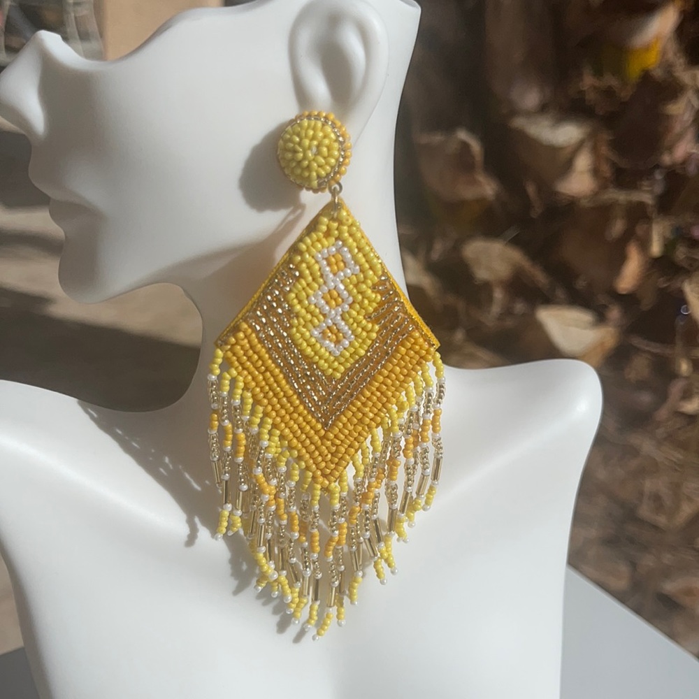 BOHEMIAN BEADED FRINGE EARRINGS - Picture 3 of 4